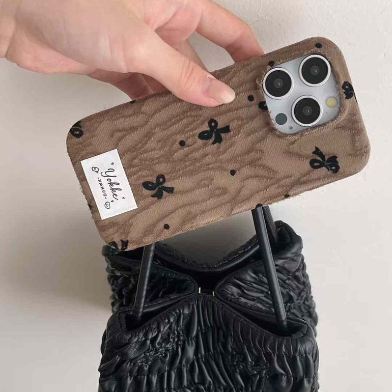 Bow Pattern Embroidery Case For iPhone