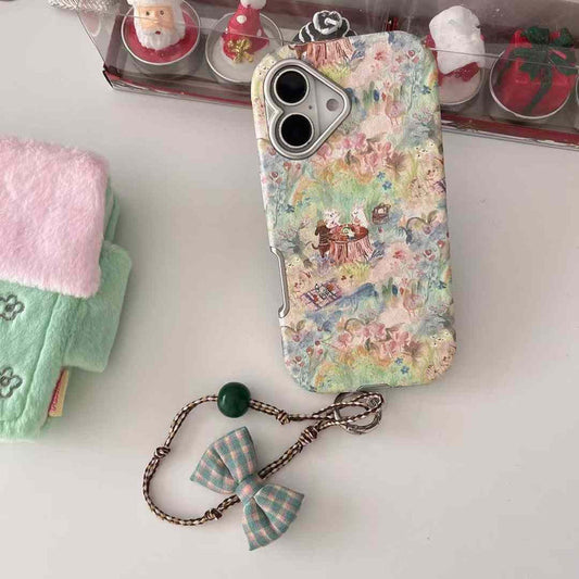 Animals Enjoying Picnic Case For iPhone With Bow Charm