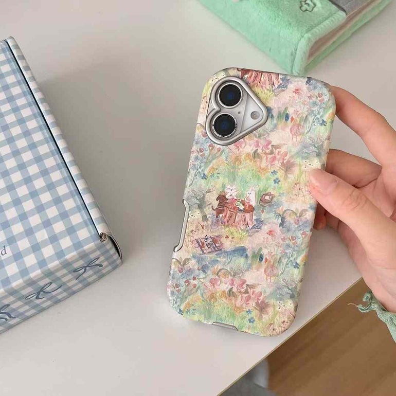 Animals Enjoying Picnic Case For iPhone With Bow Charm