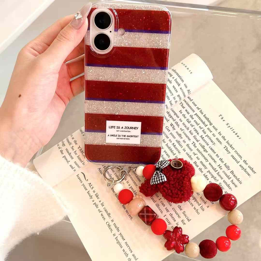 LIFE IS A JOURNEY ! Silicon Case For iPhone With Bunny String Holder