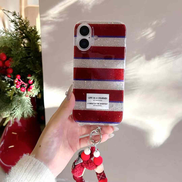 LIFE IS A JOURNEY ! Silicon Case For iPhone With Bunny String Holder