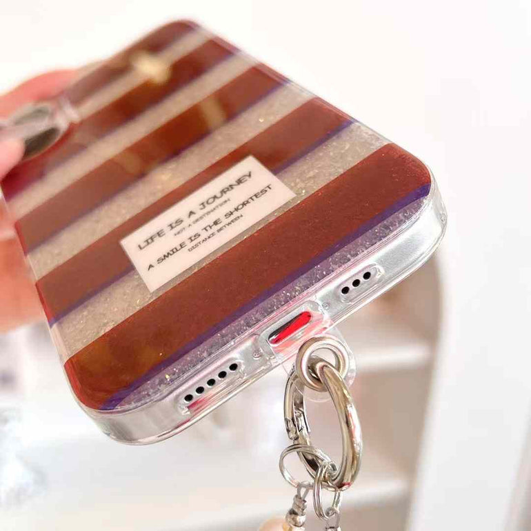 LIFE IS A JOURNEY ! Silicon Case For iPhone With Bunny String Holder