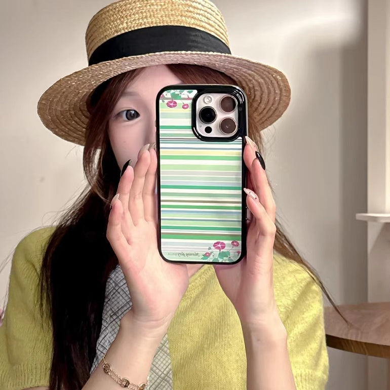 Green Stripes Designer Case For iPhone