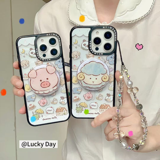 Piggy Designer Magsafe Case For iPhone With Holder And Charm