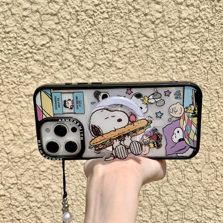 Dog With Hotdog Magsafe Designer Case For iPhone With Magsafe HolderAnd Charm