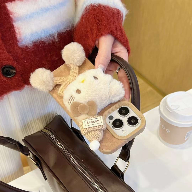 Brown Kitty Plush With Scarf iPhone Case