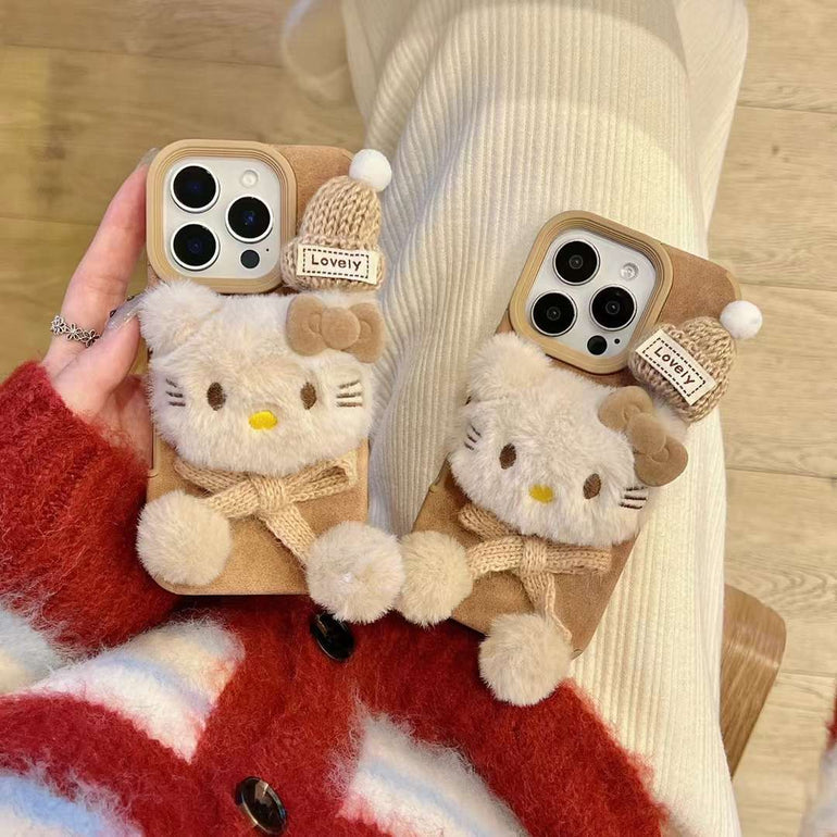 Brown Kitty Plush With Scarf iPhone Case