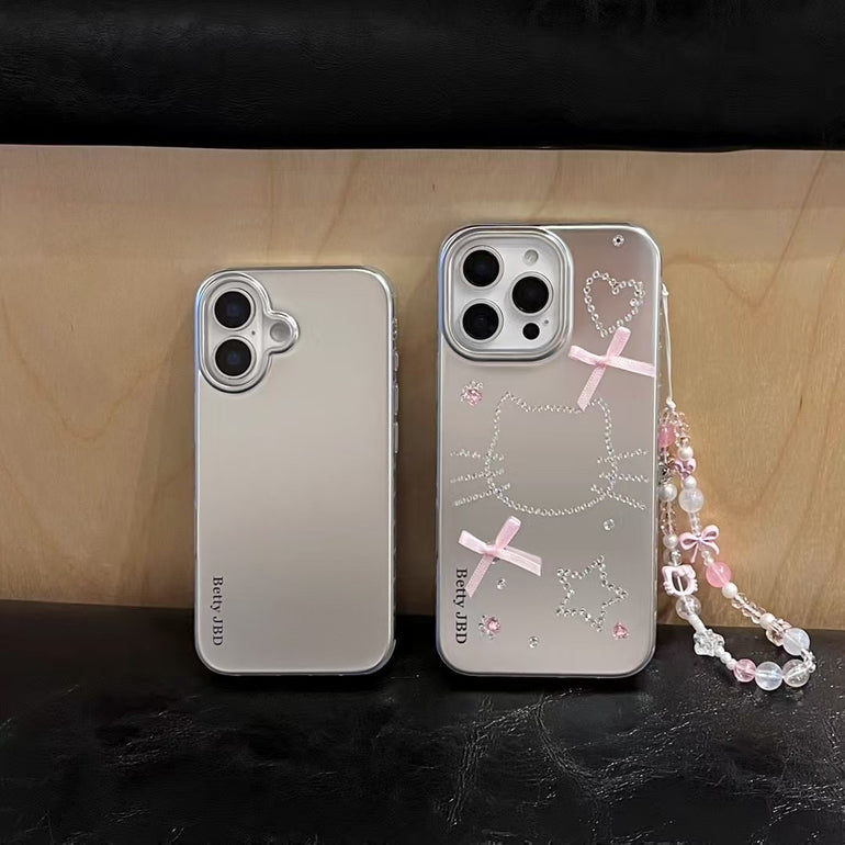 Stone Kitty Silicon Case For iPhone With Charm