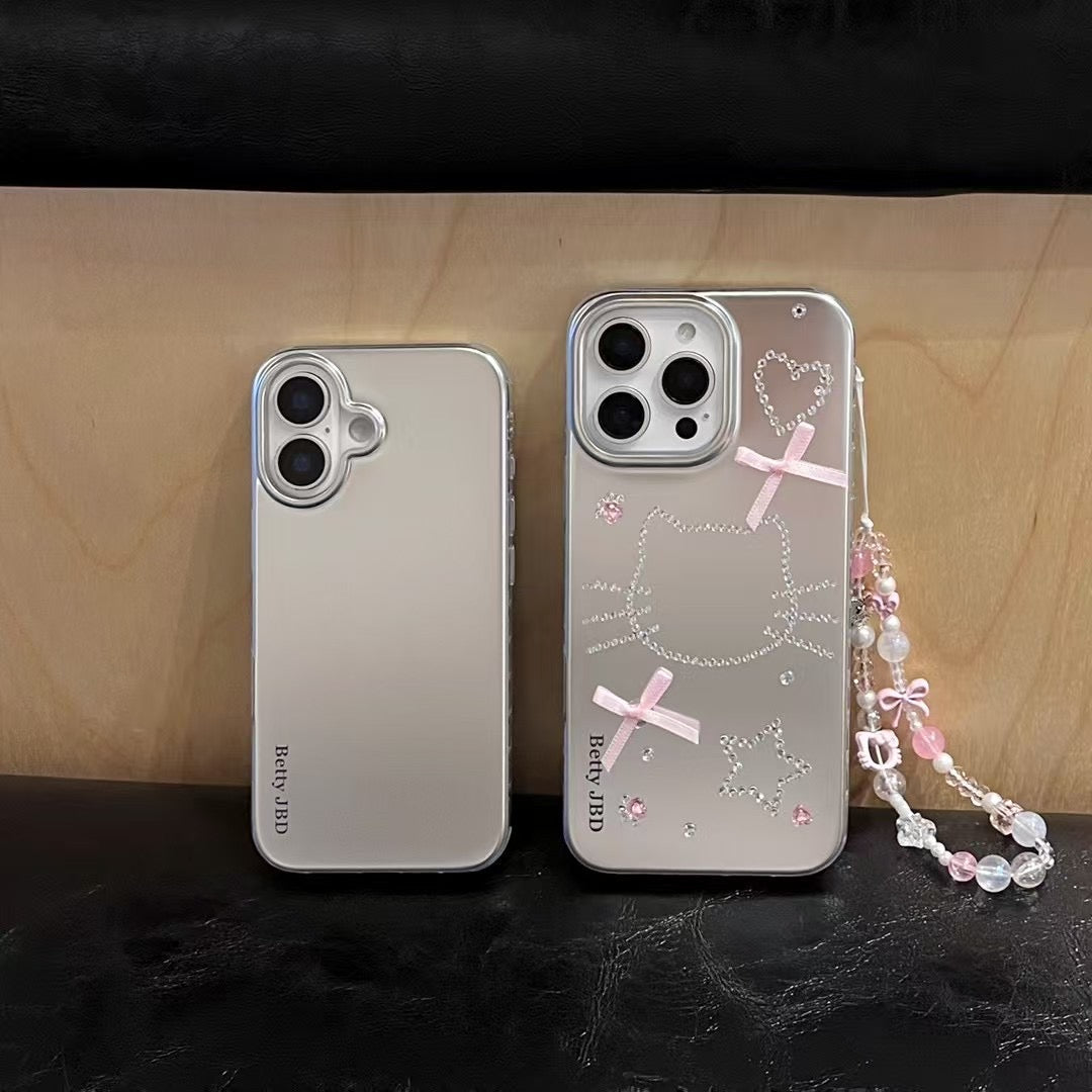 Stone Kitty Silicon Case For iPhone With Charm
