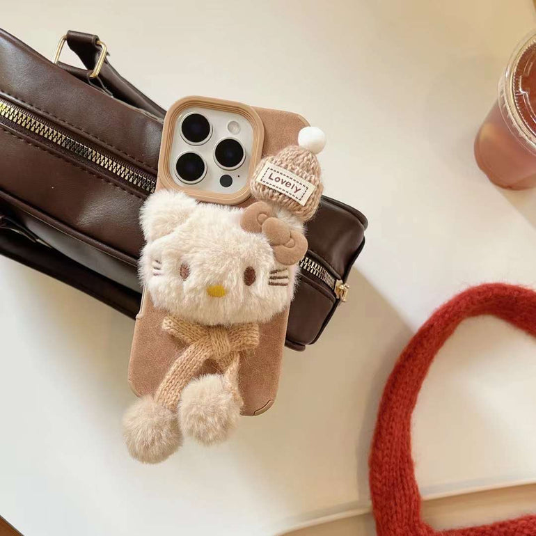 Brown Kitty Plush With Scarf iPhone Case