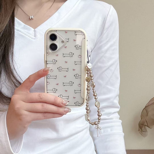 Dogs Bow Designer Case For iPhone With Charm