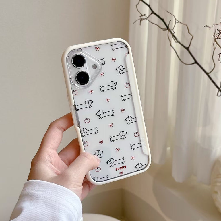 Dogs Bow Designer Case For iPhone With Charm