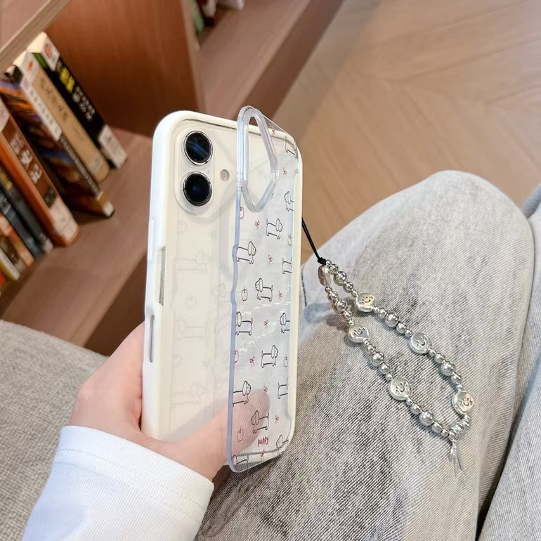Dogs Bow Designer Case For iPhone With Charm