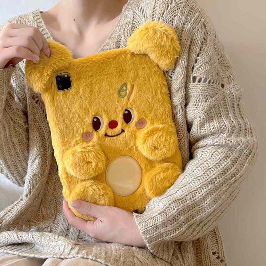 Cute Teddy Warm Plush iPad Case