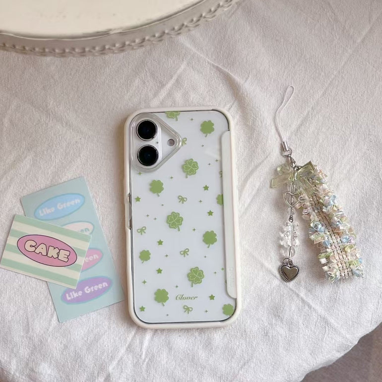 Greeny Bows Designer Case For iPhone With Charm