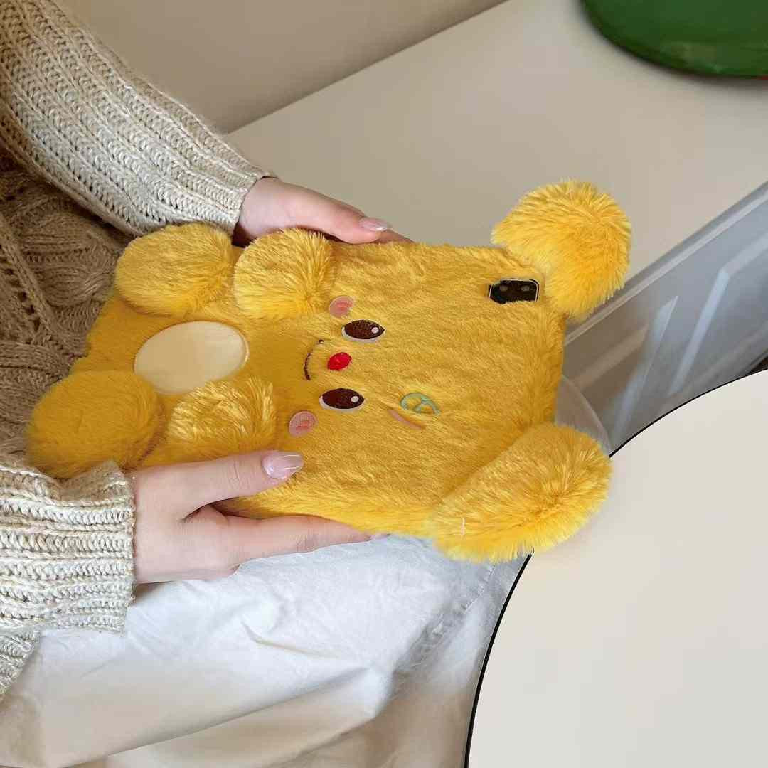 Cute Teddy Warm Plush iPad Case
