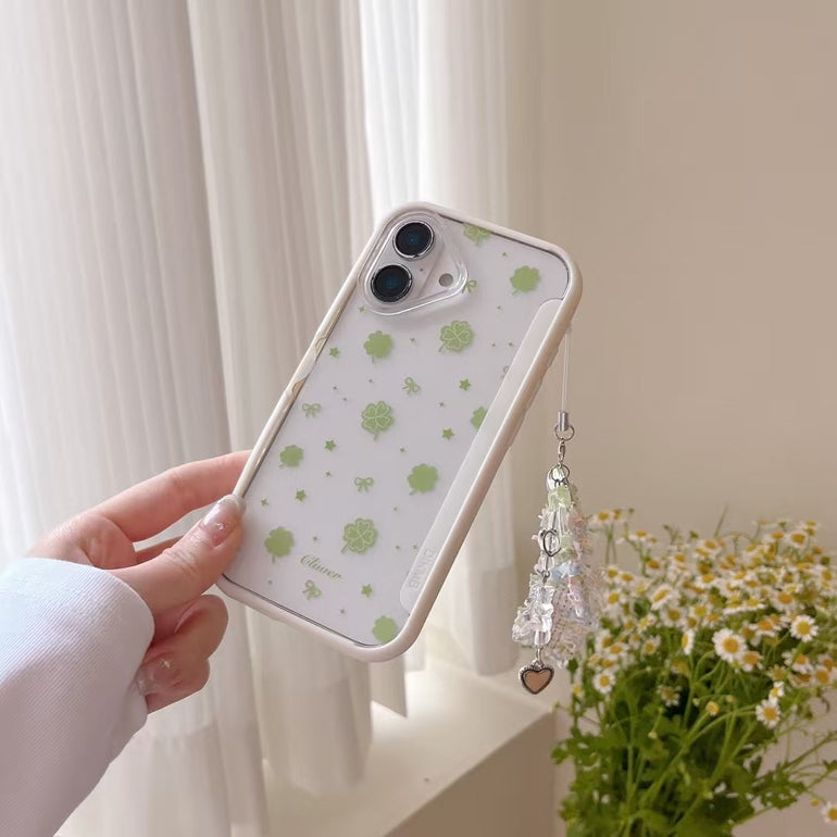 Greeny Bows Designer Case For iPhone With Charm