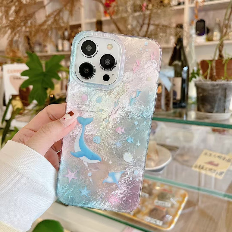 Ocean Dolphin Designer Silicon Case For iPhone With Charm