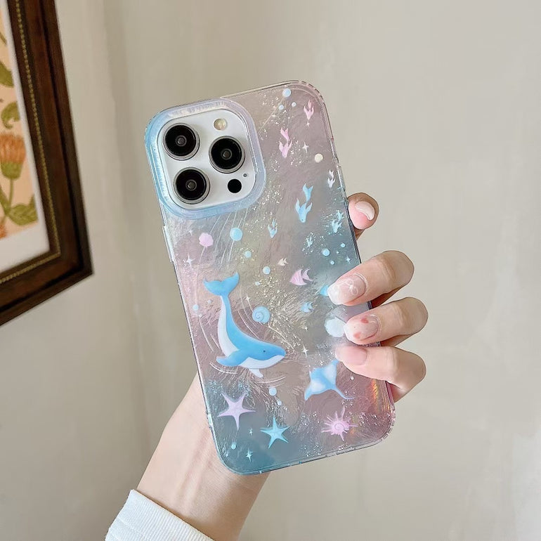 Ocean Dolphin Designer Silicon Case For iPhone With Charm