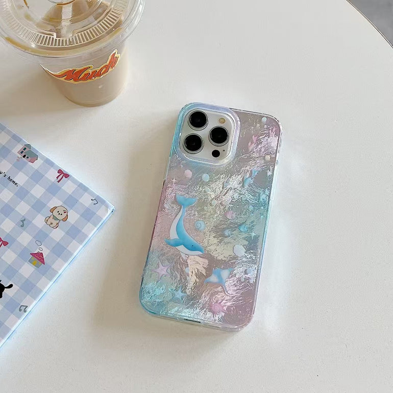 Ocean Dolphin Designer Silicon Case For iPhone With Charm