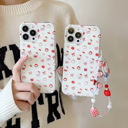 Kitty Cherry Designer Case For iPhone With Kitty Charm
