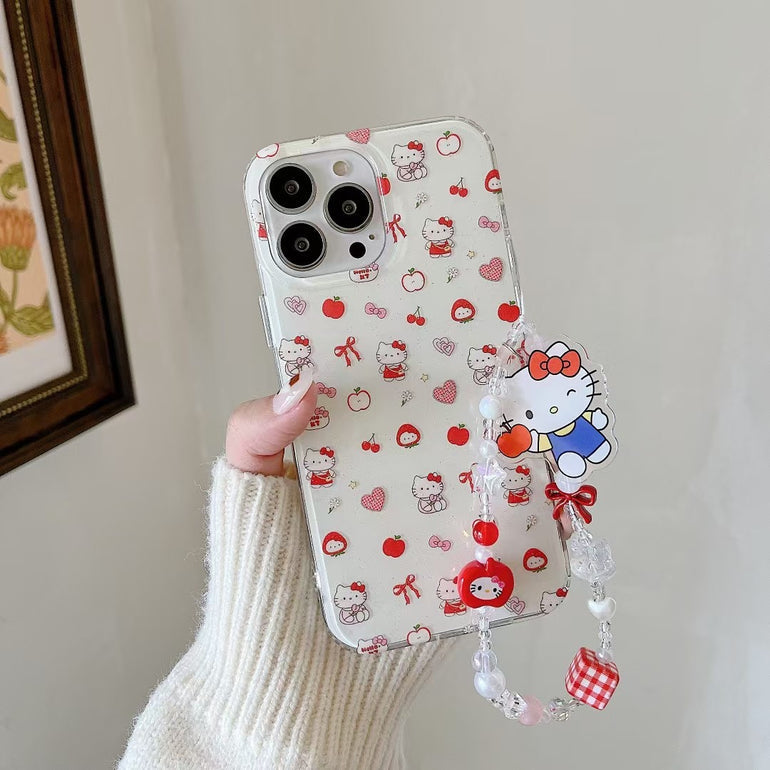 Kitty Cherry Designer Case For iPhone With Kitty Charm