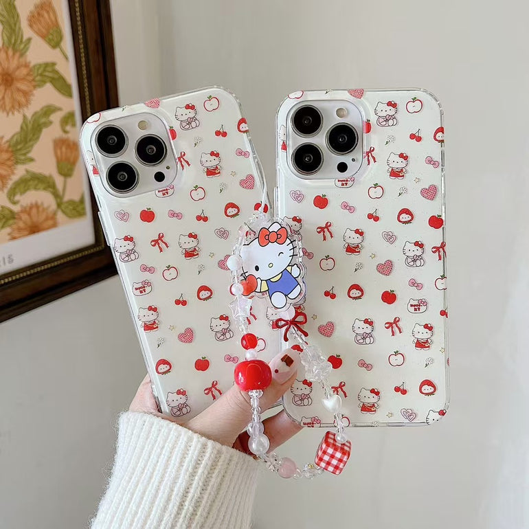 Kitty Cherry Designer Case For iPhone With Kitty Charm