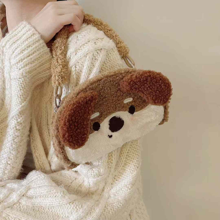 Umm ! Puppy Warm Plush Flip Case For iPhone With Hand Bracelet