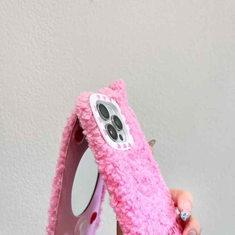 Cute Kitty ! Embroidery Flip Mirror Case For iPhone
