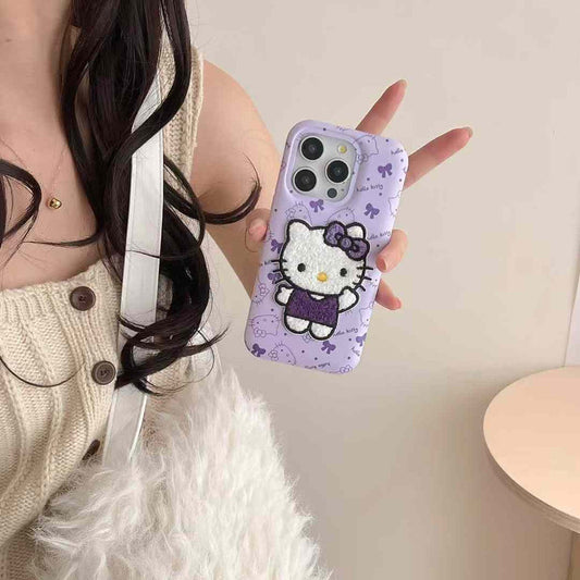 Baby Cartoon Fluffy Embroidery Case for iPhone