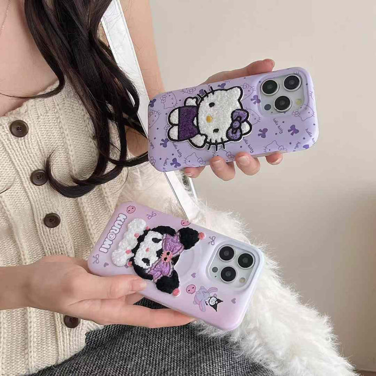 Baby Cartoon Fluffy Embroidery Case for iPhone