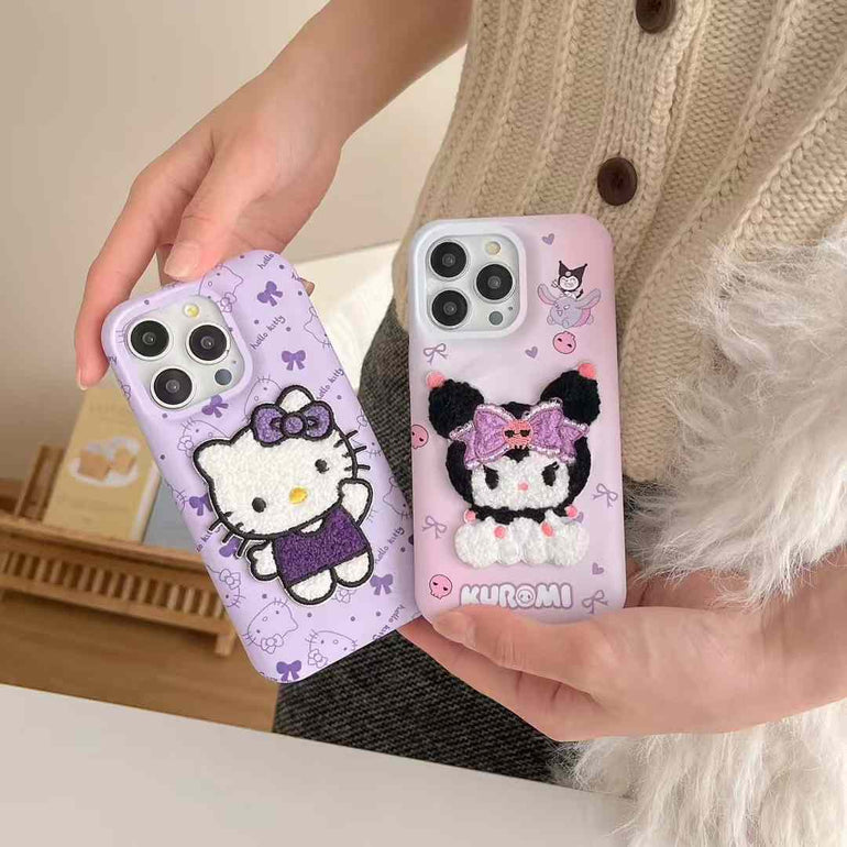 Baby Cartoon Fluffy Embroidery Case for iPhone
