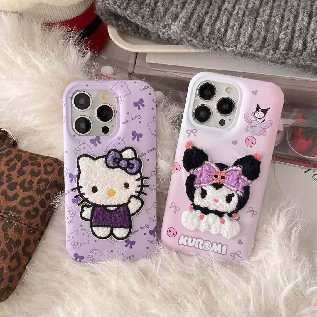 Baby Cartoon Fluffy Embroidery Case for iPhone