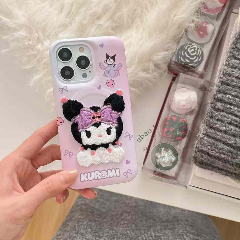 Baby Cartoon Fluffy Embroidery Case for iPhone