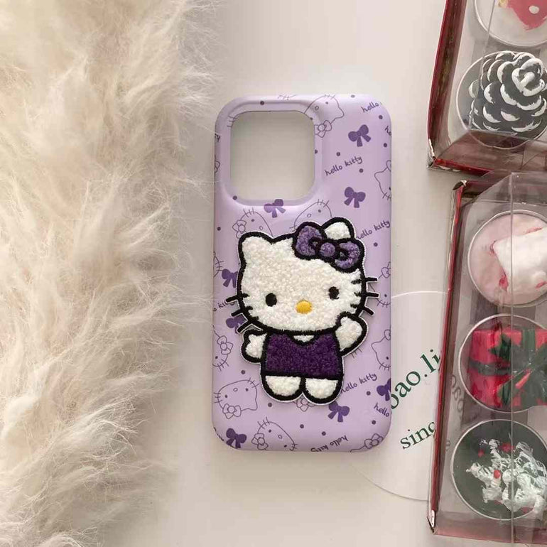 Baby Cartoon Fluffy Embroidery Case for iPhone