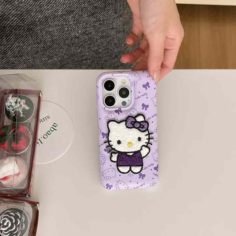 Baby Cartoon Fluffy Embroidery Case for iPhone