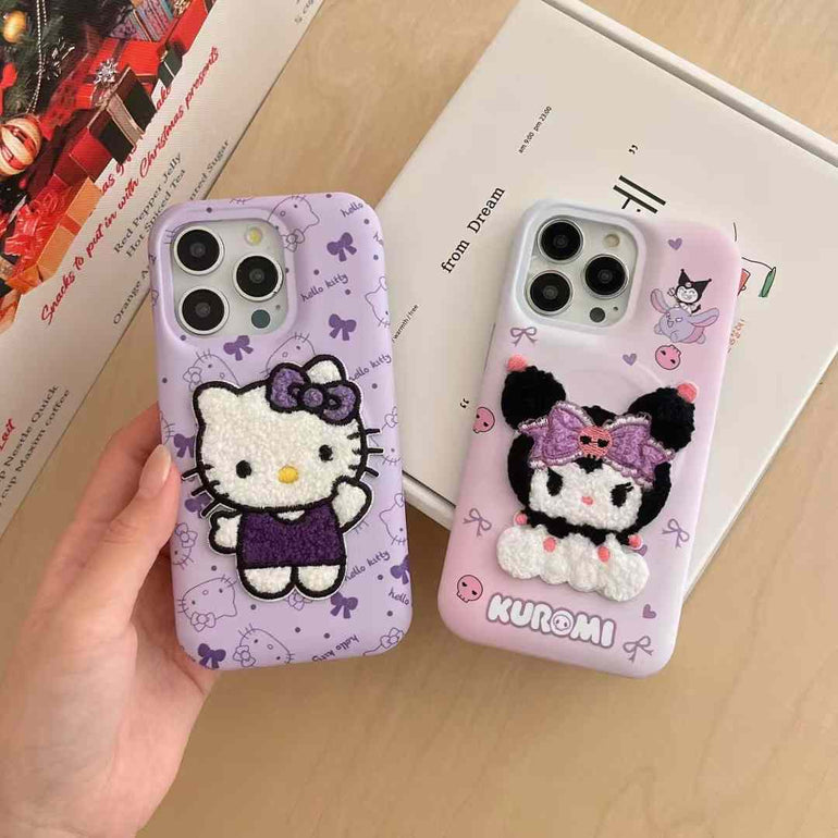 Baby Cartoon Fluffy Embroidery Case for iPhone