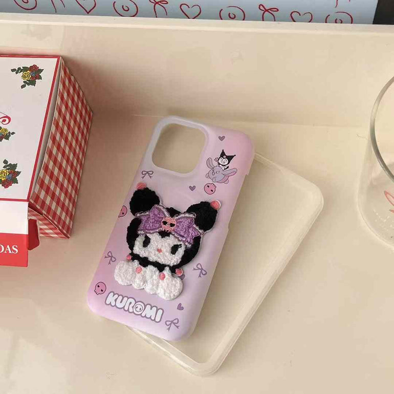 Baby Cartoon Fluffy Embroidery Case for iPhone