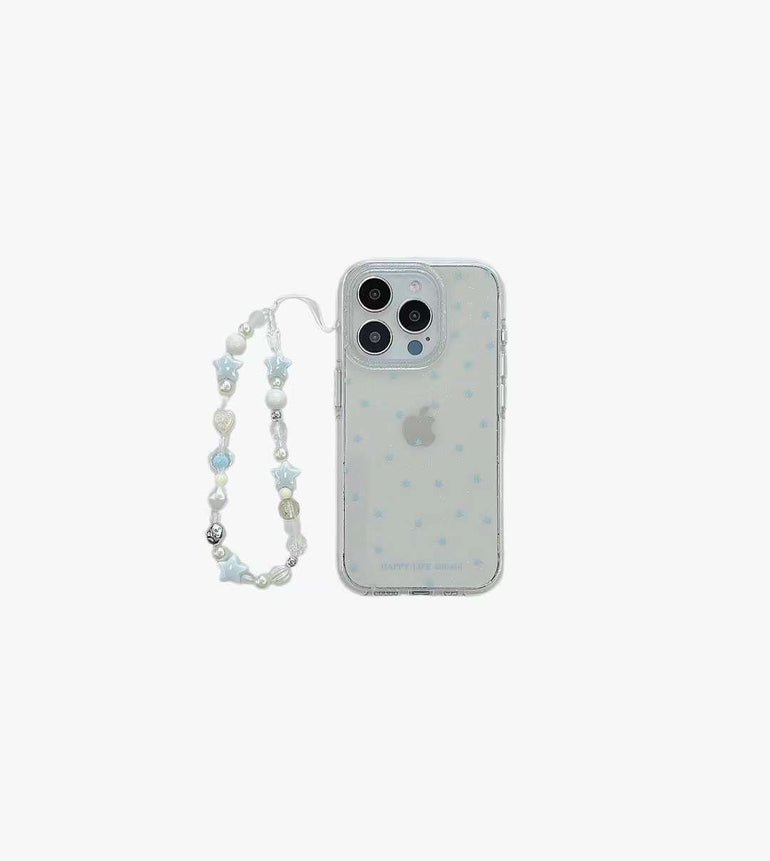Star Pattern Silicon Case For iPhone With Star Beaded Charm