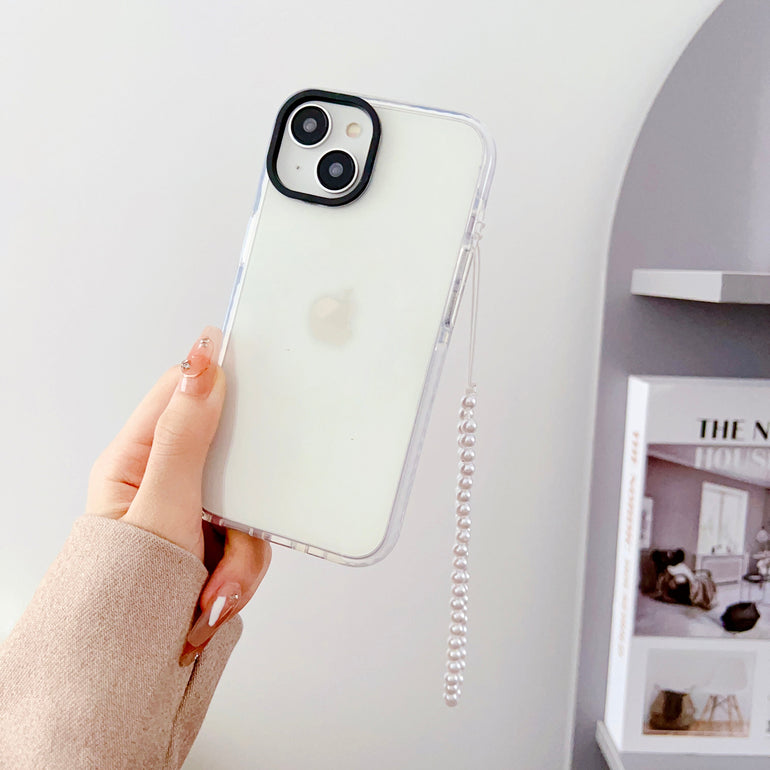Transparent Silicon Impact Case for iPhone With Magsafe And White Heart Charm