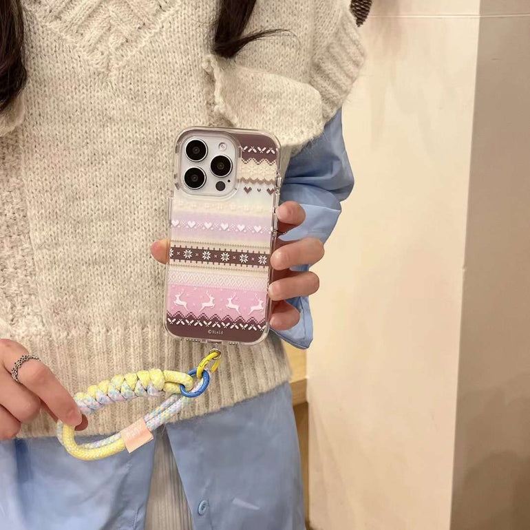 Designer Silicon Case For iPhone With String Holder