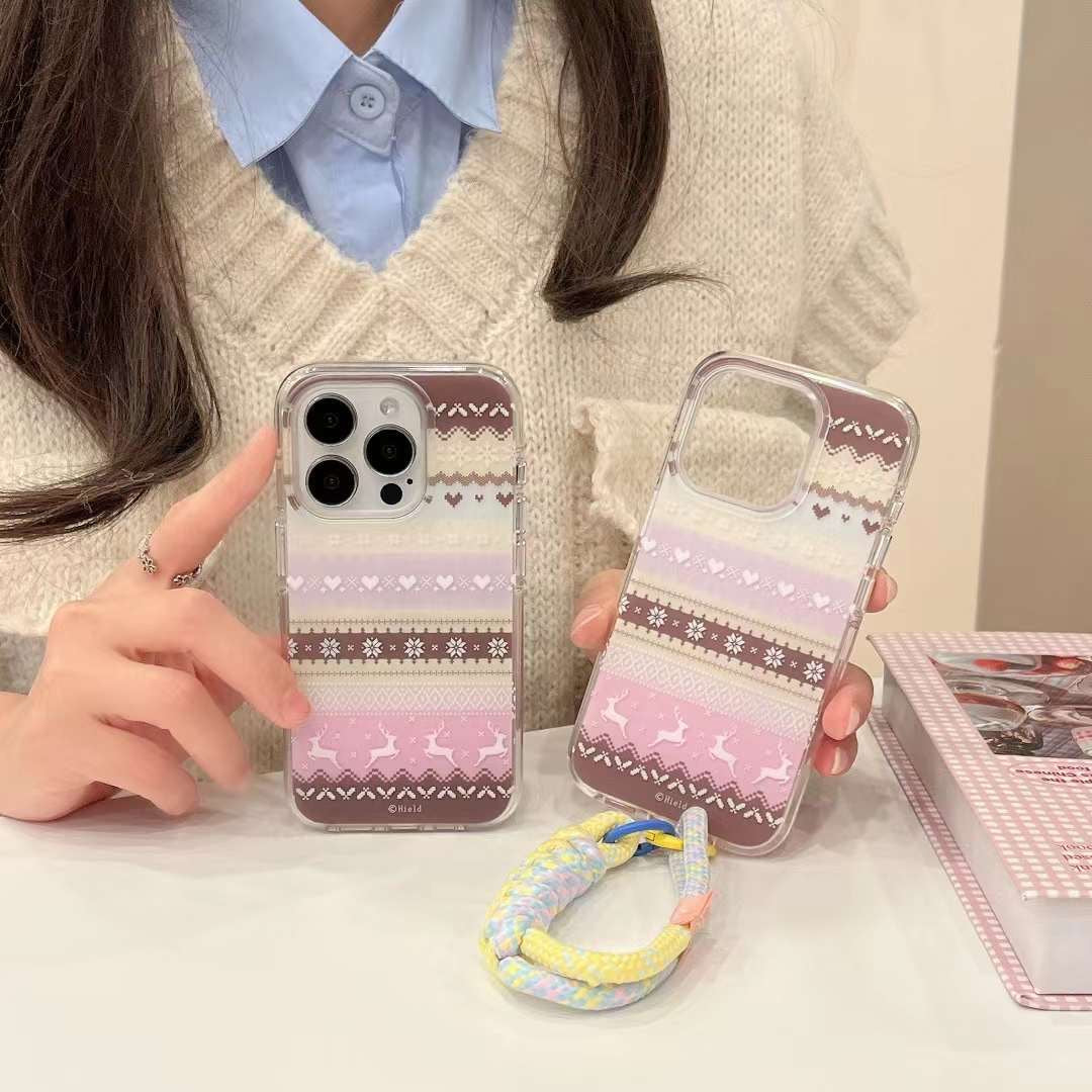 Designer Silicon Case For iPhone With String Holder
