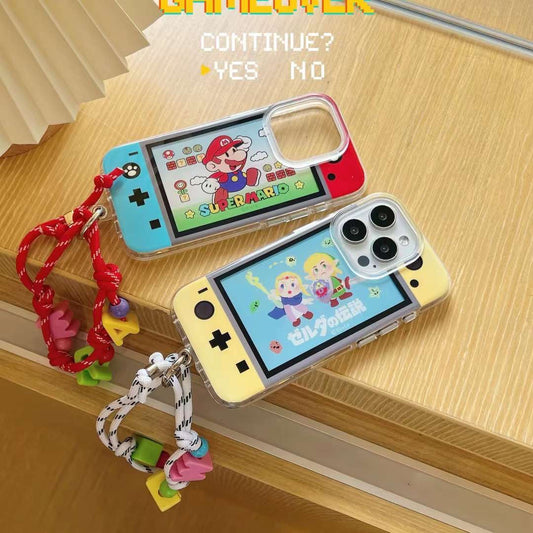 90s Game Style Silicon iPhone Case With Charm