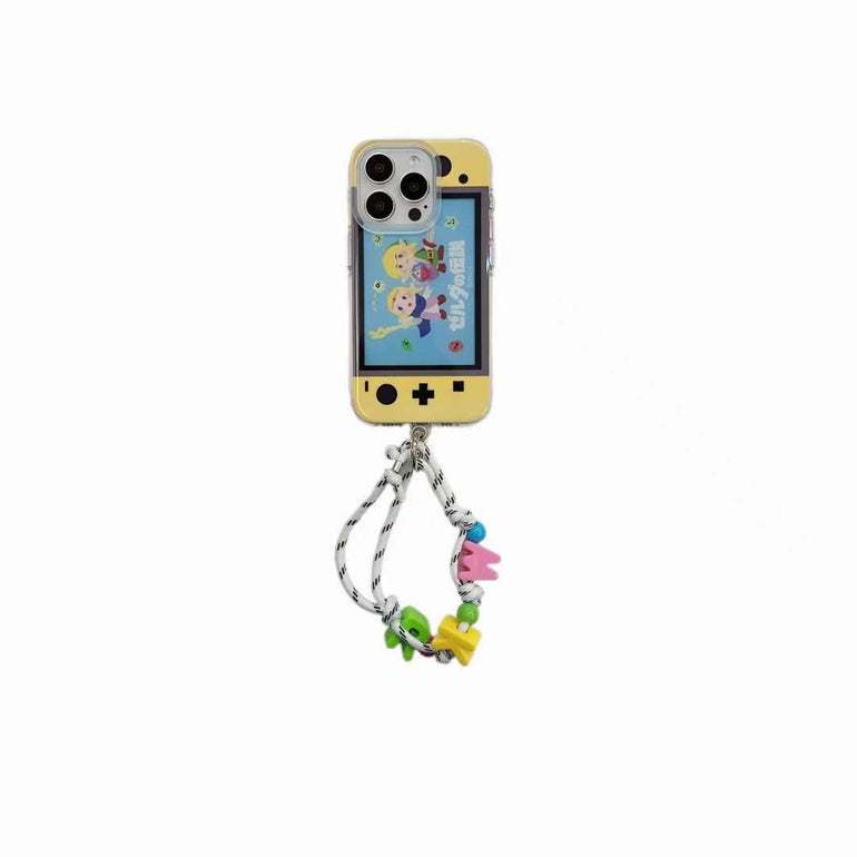 90s Game Style Silicon iPhone Case With Charm