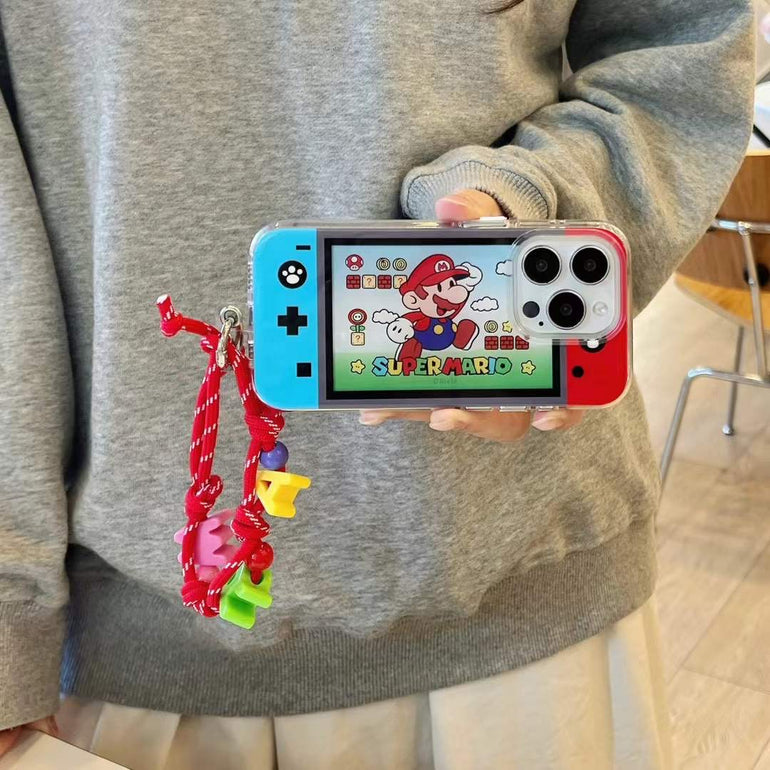 90s Game Style Silicon iPhone Case With Charm