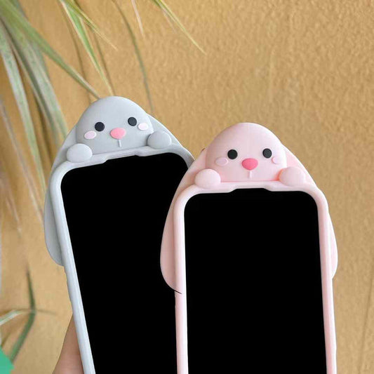 3D Bunny Silicon Case For iPhone
