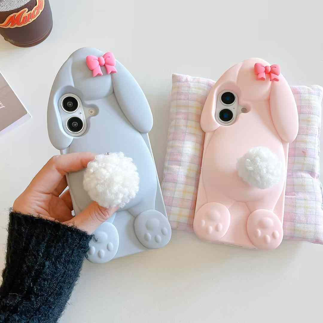 3D Bunny Silicon Case For iPhone