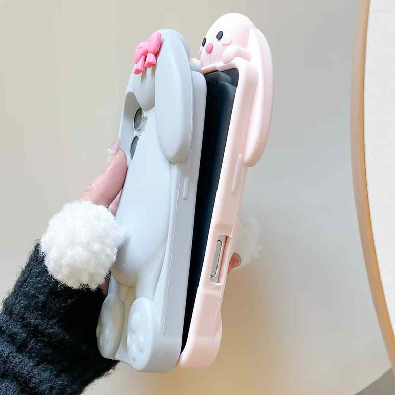 3D Bunny Silicon Case For iPhone
