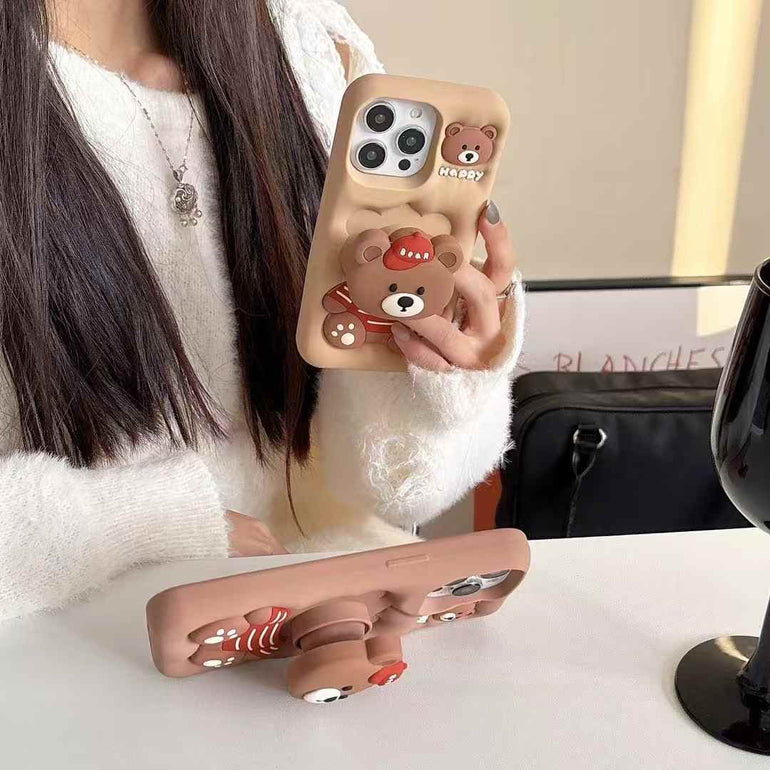 Happy Bear Silicon Case For iPhone