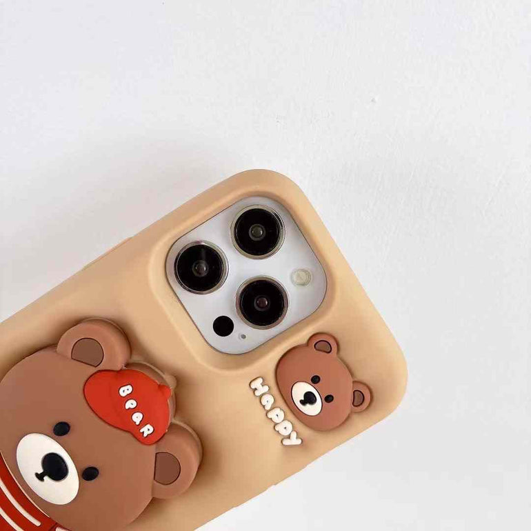 Happy Bear Silicon Case For iPhone